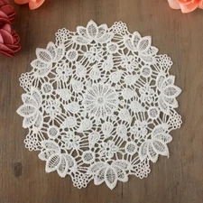 White Vintage Crochet Doilies 6 Inches Round Cotton Handmade Lace Placemats Doil