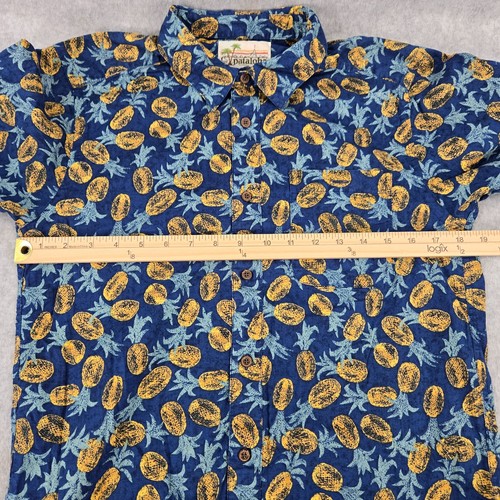 Pataloha Classic Hawaiian Shirt Mens Small Blue Pineapple Aloha Beach Vacation - Picture 5 of 10