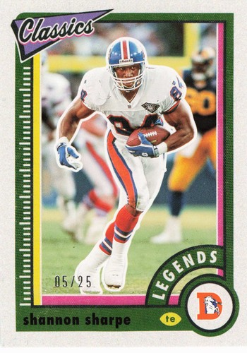 2022 Panini Classics #117 Shannon Sharpe #05/25 Blank Back Broncos SP Card HOF - Picture 1 of 2
