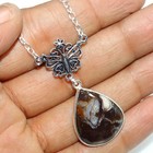 Bezel Stick Agate 925 Silver Plated Necklace 18" Craft Jewelry Fashion Sale n740
