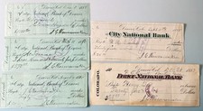 Colorado Pioneer Jonas E. Wannamaker Signed Check Lot (5) 1880s Denver