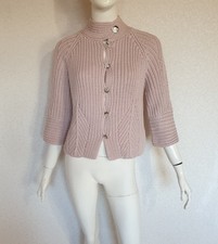 Rena Lang weiche feminine sehr dicke Kaschmir Strickjacke Grobstrick Altrosa