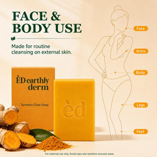 HONAVE Turmeric Glow Soap Natural Handmade Bar Cleansing Smoothing All Skin Type