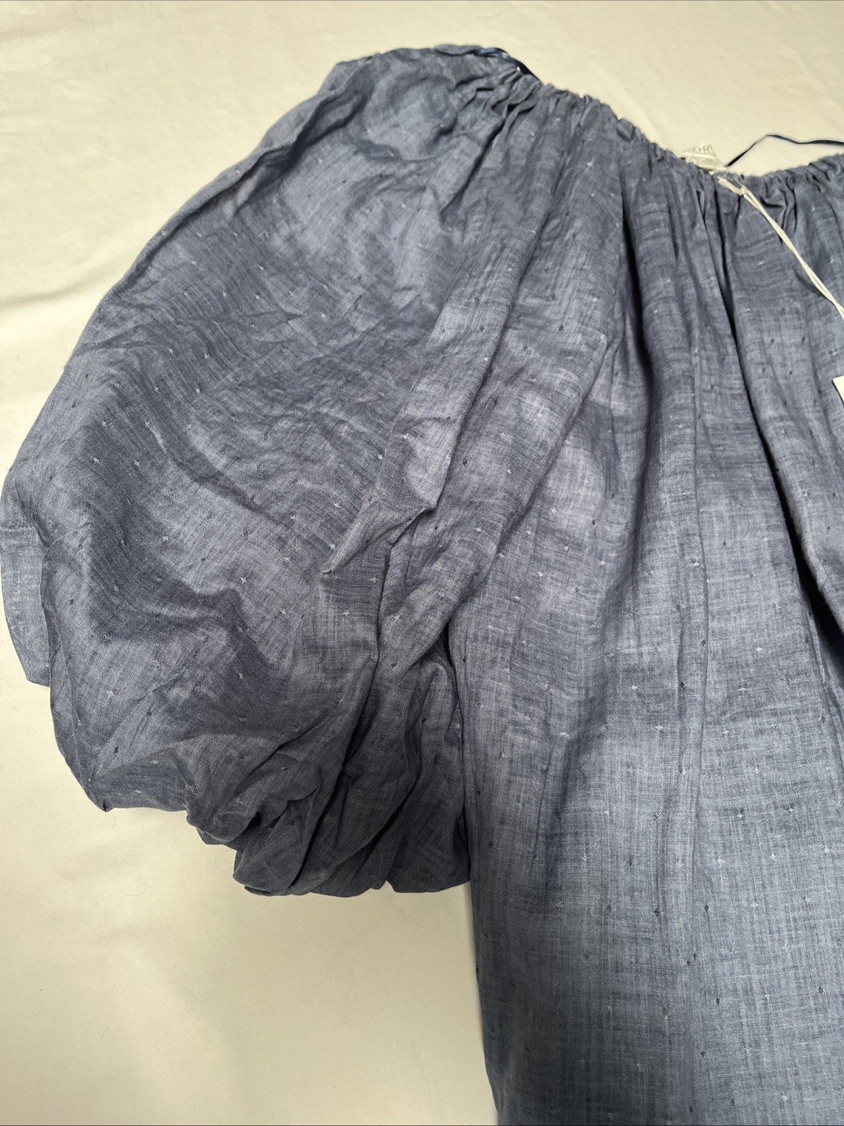 NWT Worth Collective Cassidy Linen Dress Off Shoulder Mini Dress In Denim M