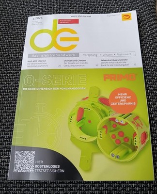 Zeitschrift de Das Elektrohandwerk 1.2026 Elektrik,Elektronik, Strom,KI, Q-Serie