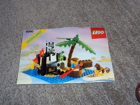 Vintage LEGO 6260 Pirate SHIPWRECK ISLAND 100% Complete Manual Instructions Box