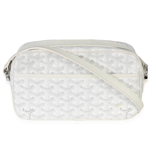 Goyard White Goyardine Heart Canvas Sac Cap Vertn PM