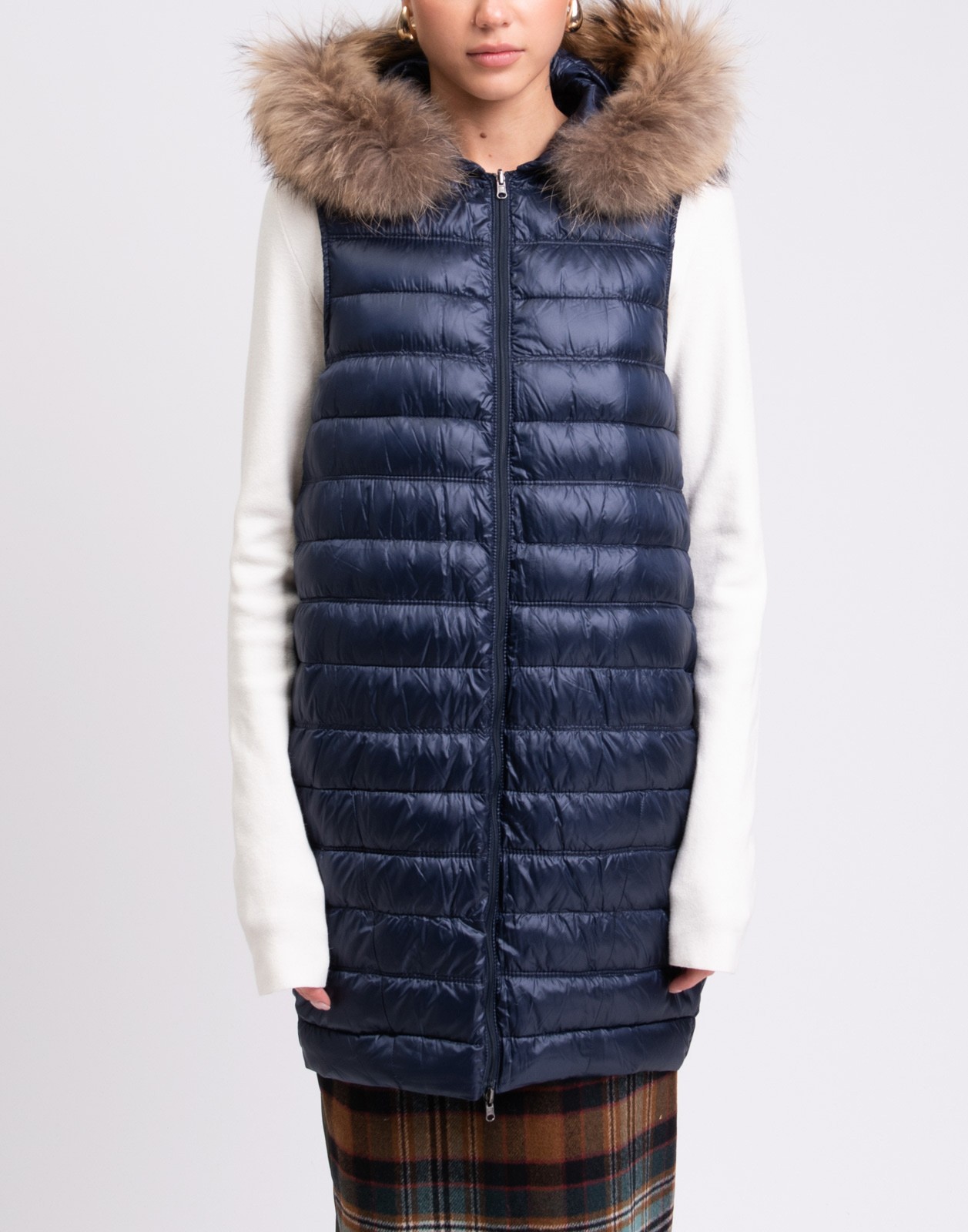 RRP €780 WOOLRICH 3in1 Coat M Mohair Alpaca & Wool Blend Raccoon Fur Down Gilet image 3