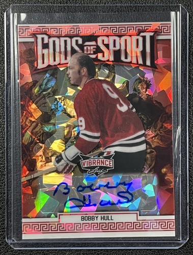 2/2 BOBBY HULL 2022 LEAF VIBRANCE #GS-BH1 GODS OF SPORT RED CRYSTAL AUTO 2/2