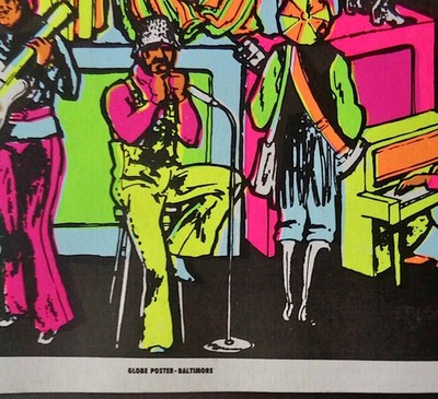FUNKADELIC PARLIAMENT PITTSBURGH 1971 concert poster GLOBE DAY-GLO