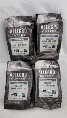 4 Bags Allegro ORGANIC Breakfast Blend - WHOLE BEAN COFFEE Medium Roast