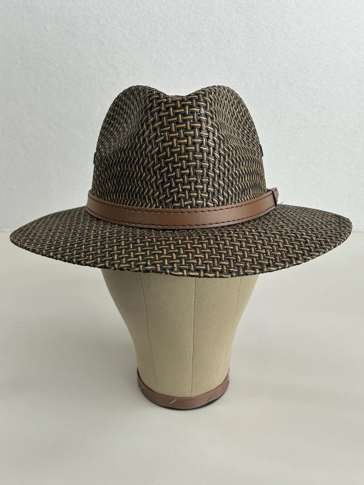 Vintage TONPSOM Mens Explorer Fedora Safari Straw Sun Hat Mexico - Size Large L
