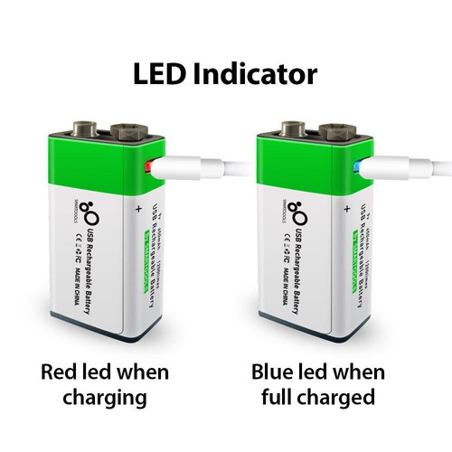 Wiederaufladbare AAA/AA/9V/C2/D1 Batterien Ionen Akku USB Typ C Schnellladekabel - Bild 28 von 51