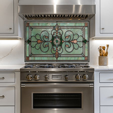 Classic Stained Tempered Glass Look Backsplas...