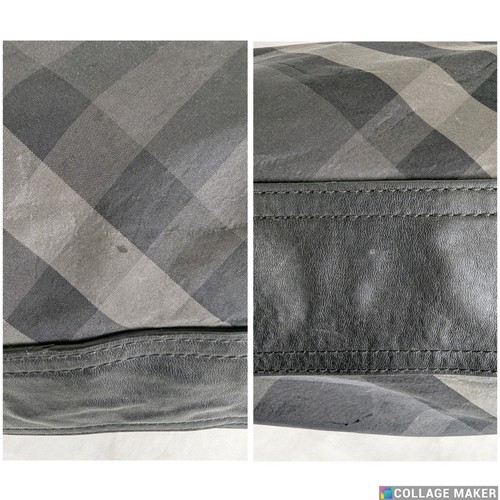 Auth BURBERRY Black/Gray Supernova Check Nylon Buckleigh Tote Bag - Picture 10 of 12