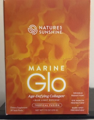 Natures Sunshine Marine Glo Collagen for Skin & Eye Health 30 Stick-Pack