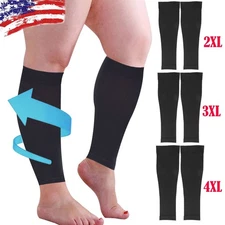 Calf Sleeves Leg Support Compression Socks Running Shin Splint Varicose Vein US