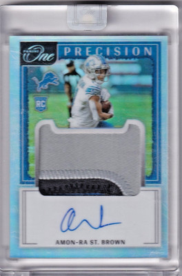 2021 Panini One - Rookie Patch Autographs - Amon-Ra St. Brown (Uncirculated) /75