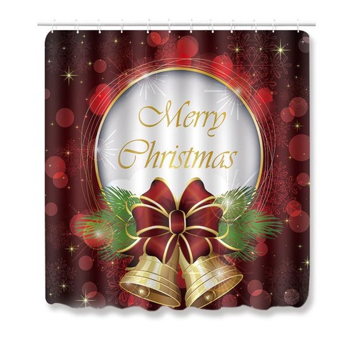 4pcs Christmas Shower Curtain And Toilet Cushion Set Cover Mat For Festive - Picture 63 of 63