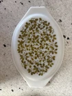 Vintage Pyrex Verde Olives Pattern Oval Casserole Dish #045/2 1.5 Qt With Lid
