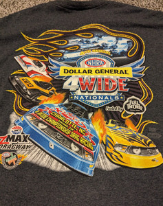 NHRA 4 Wide Nationals Shirt Mens 2XL Gray Drag Racing ZMax Speedway 2013 Tee