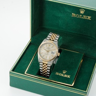 Men's Rolex Datejust Ref.#16013 Two Tone 36mm Tapestry Dial Watch #W118760 1