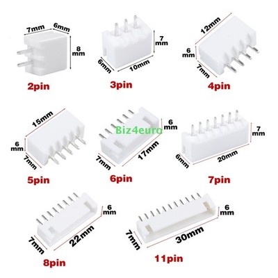 JST XH2.54mm 2/3/4/5/6/7/8/11Pin Straight Wire Cable Connector Header Male PCB