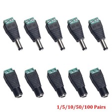 12V DC Male Female Power Balun Connector Cable Adapter Jack Plug for CCTV Lot