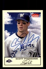 Signed Baseball Card Auto 2005 Fleer Tradition #17 Scott Podsednik Brewers