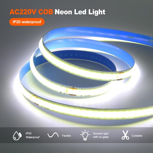 220V-240V High Density COB LED Strip Lights Flexible Rope Tape Waterproof Light - Picture 13 of 15