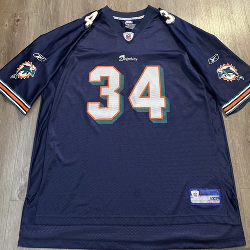 Camiseta de colección Ricky Williams Miami Dolphins talla 2XL Reebok NFL on Field #34