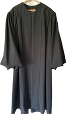 Vtg R.J. Toomey Co. Clergy Robe Black Heavyweight Bishop Sleeves Director 51" L