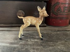 Vintage Celluloid Hard Plastic Deer Fawn Christmas Reindeer Bambi Figurine MCM