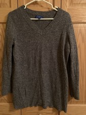 Apt. 9 Women's Gray Cashmere Sweater Pullover Size L Long Sleeve