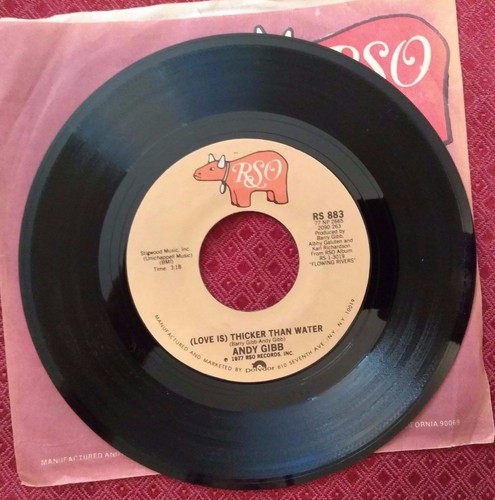 Andy Gibb -(Love is)Thicker Than Water / Words and Music- 1977 RSO - RS883 - Picture 5 of 6