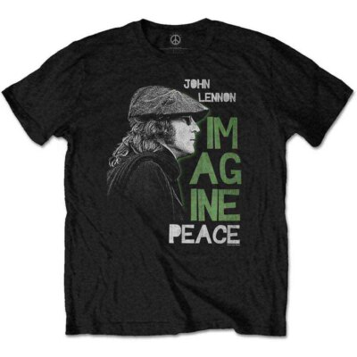 #ad John Lennon Imagine Peace T Shirt Black New $23.99