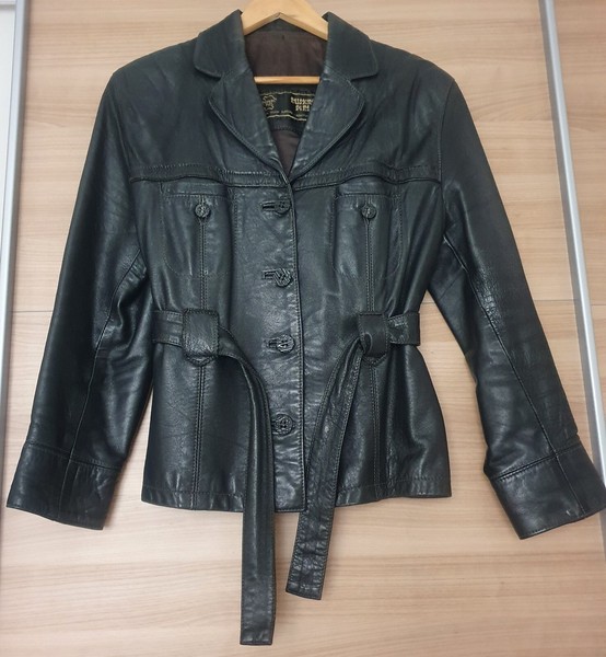 Chaqueta de piel Vintage (90's) negra Talla 44