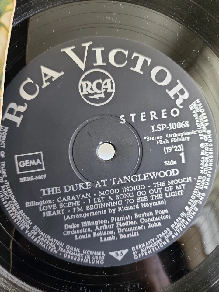 The Duke At Tanglewood RCA Victor VINYL Deep Groove German Press Ellington - Image 2 of 4