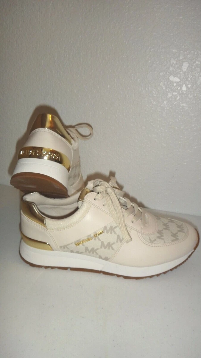 Michael Kors MK Signature Billie Trainer Vanilla Flat Sneakers US Size 6 6.5 7