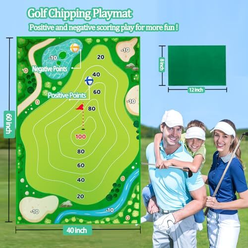 Golf Chipping Spielmatte Indoor Outdoor Spiele mit Golf Übungsspiel Kit & Golf - Bild 7 von 7
