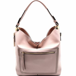 Front Pocket Classy Single Strap Soft PU Leather Hobo Bag Purse