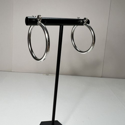 Vintage 925 Sterling Silver Hoop Earrings 4.06g (06) - Picture 2 of 9