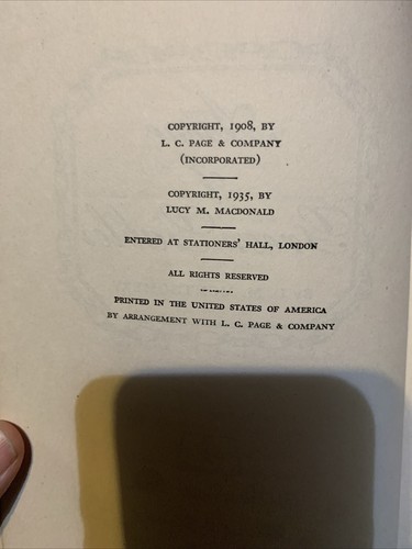 19035 Anne Of Green Gables L.M. MONTGOMERY Claus L.C. PAGE rare HTF book - Bild 4 von 5