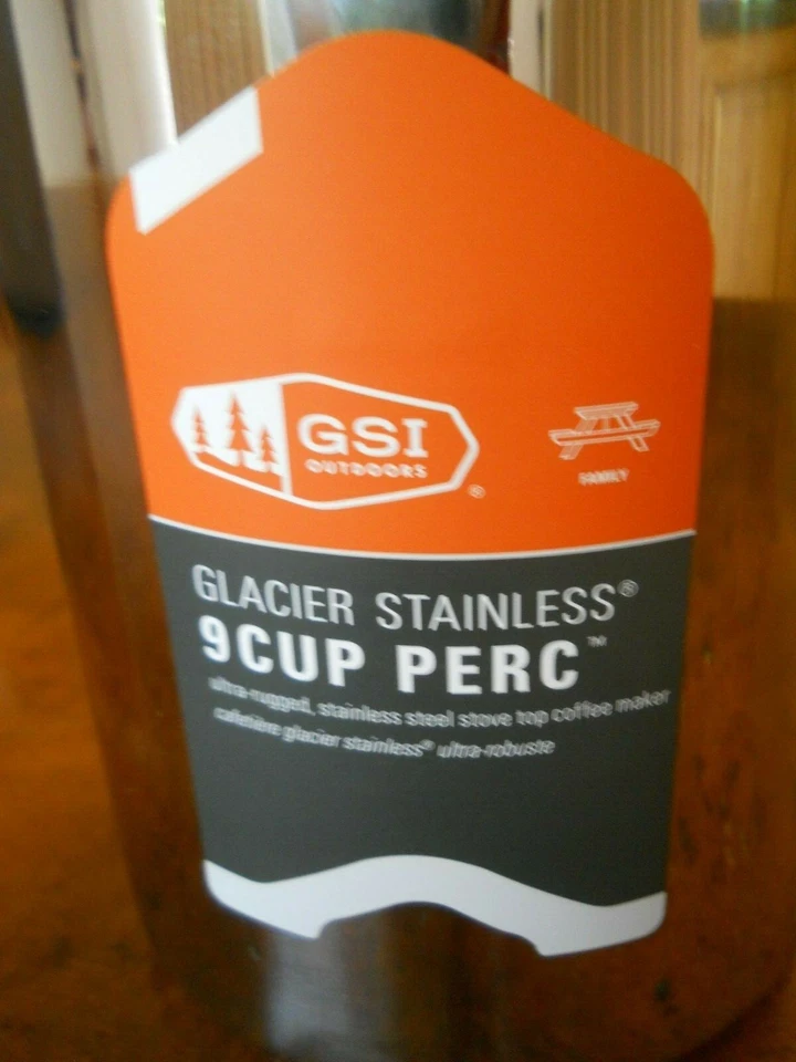 GSI EXTERIOR GLACIAR ACERO INOXIDABLE 9 TAZAS ESTUFA SUPERIOR PERCOLADOR (NUEVO CON ETIQUETAS) Foto 2 de 4