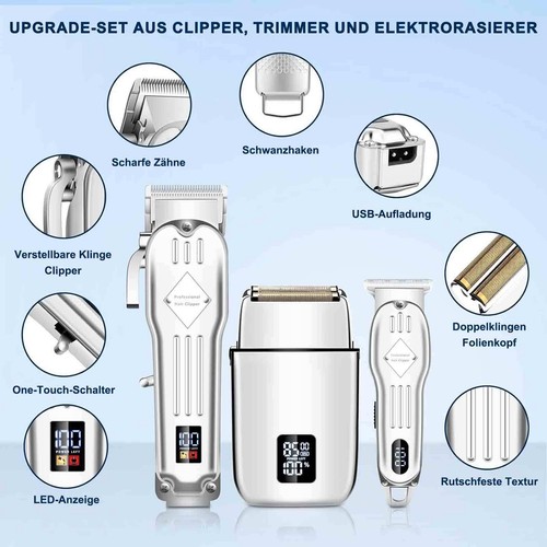 TAGLIACAPELLI PROFESSIONALE PARRUCCHIERE TAGLIACAPELLI BARBA TRIMMER KIT SET - Foto 5 di 12