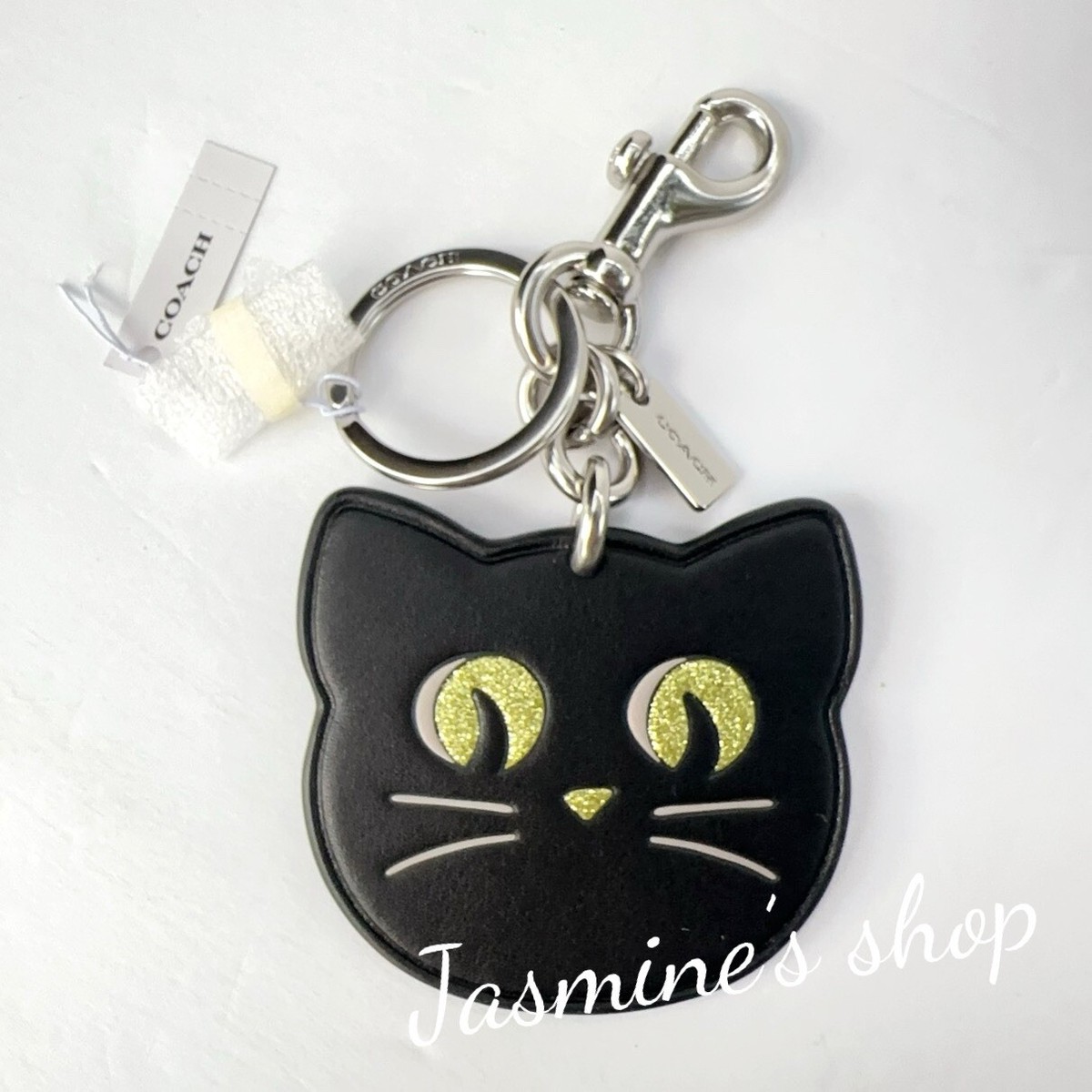 NWT Coach Halloween Cat bag charm Keychain Leather CX145 | eBay