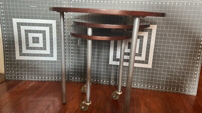 Levenger Vintage 3 Part Adjustable Swivel Side Coffee Table Levenger Vintage 3 Part Adjustable Swivel Side Coffee Table