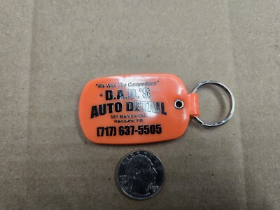 D.A.D.'s Auto Detail Hanover PA Vintage Keychain Key Chain Ring Loop Holder Logo