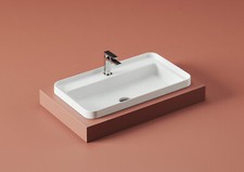 Lavandino Lavabo Appoggio/Incasso Design Fuori Scala  in Ceramica cm 80x45