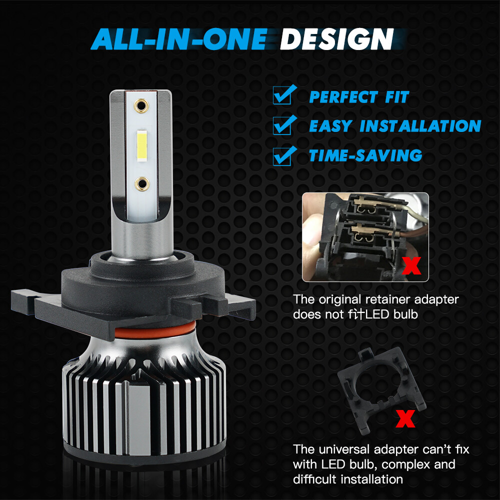 2x H7 LED Headlight Bulbs Low Beam + Adapters For Ford Mondeo MK4 Focus